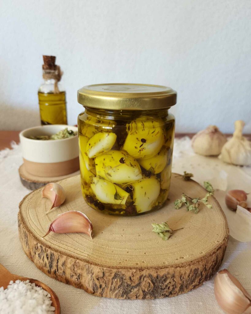 receita alhos em conserva